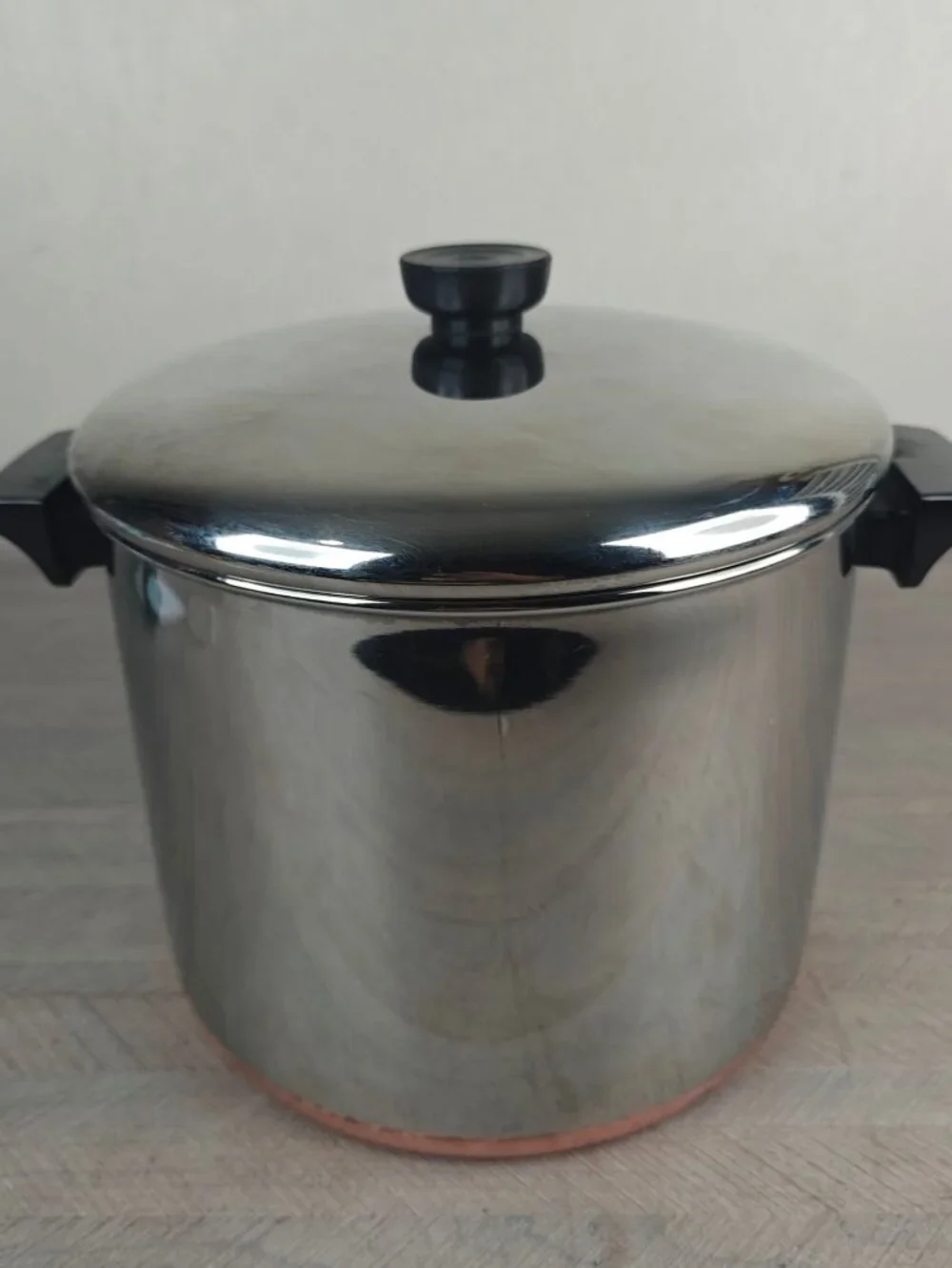 Vintage 1801 Revere Ware 8 Qt Stock Pot Copper Bottom Clinton Illinois USA